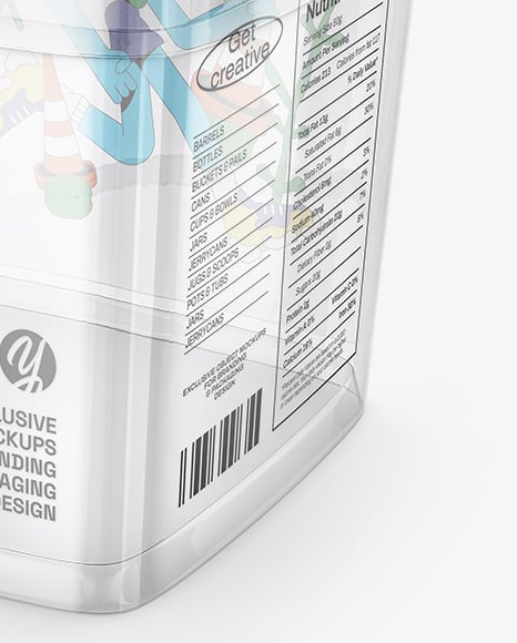 Clear Plastic Food Container Mockup