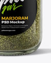 Glass Jar with Marjoram Spice Mockup