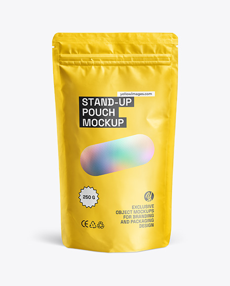 Stand-up Pouch Mockup - Stand+Up+Pouch+Mockup+In+Pouch+Mockups+On+Yellow+Images+Object+Mockups