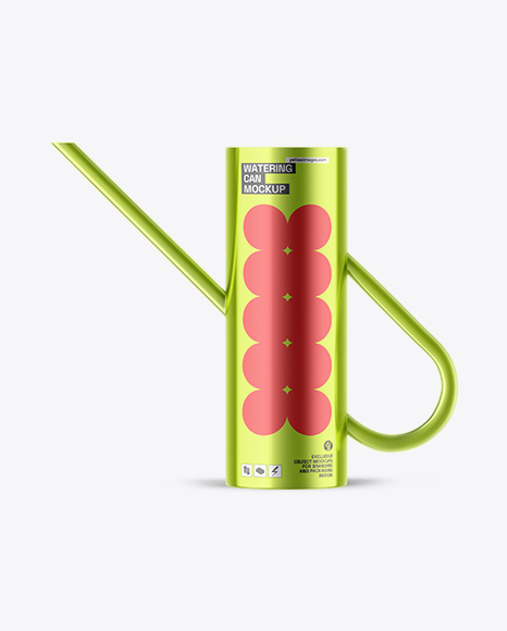 Metallic Watering Can Mockup