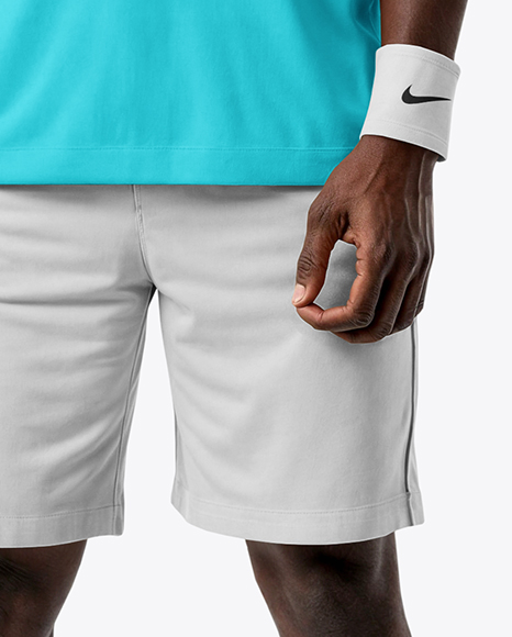 Afro-American Man Wearing Full Tennis Kit Mockup