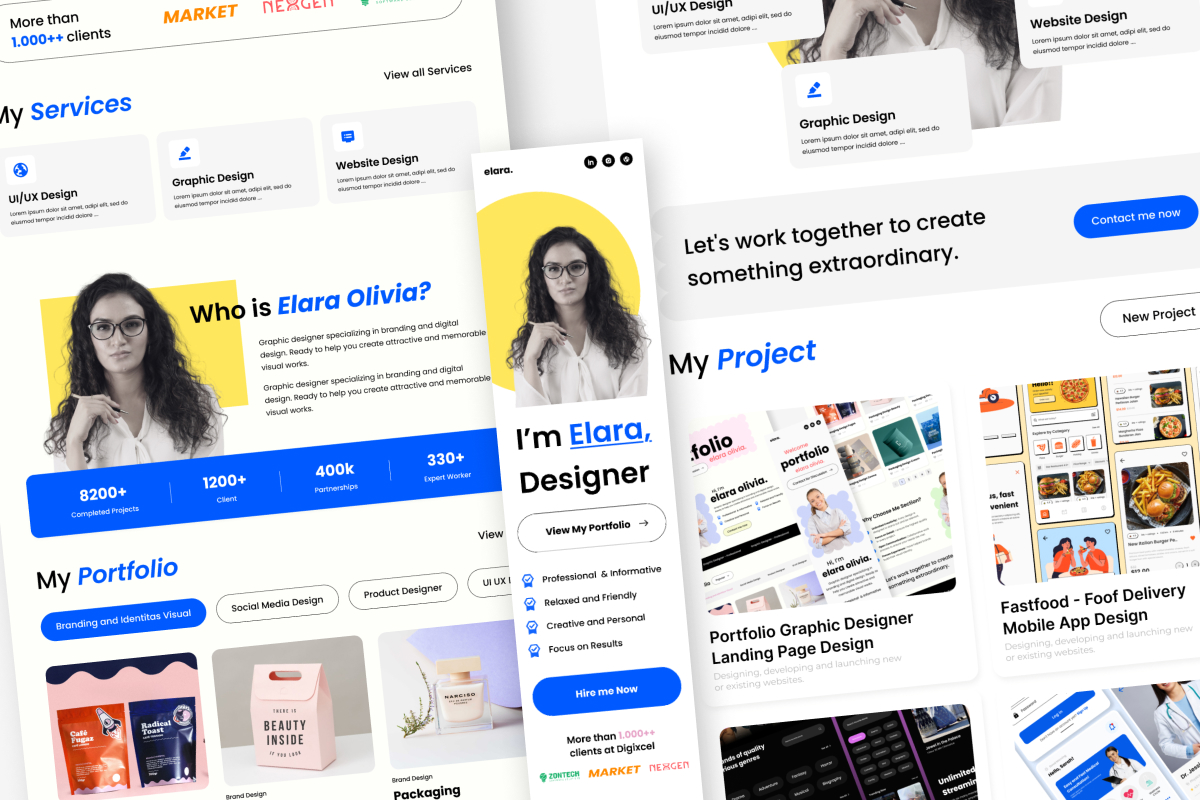 Modern Portfolio Landing Page for Graphic Designers