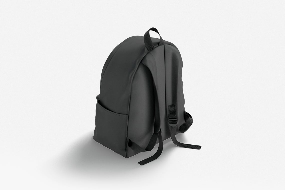 Black Backpack 3D Model on Yellow Images Creative Store - 144804