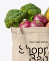 Shopper Bag with Vegetables Mockup