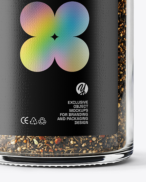 Glass Jar with Steak Seasoning Mockup