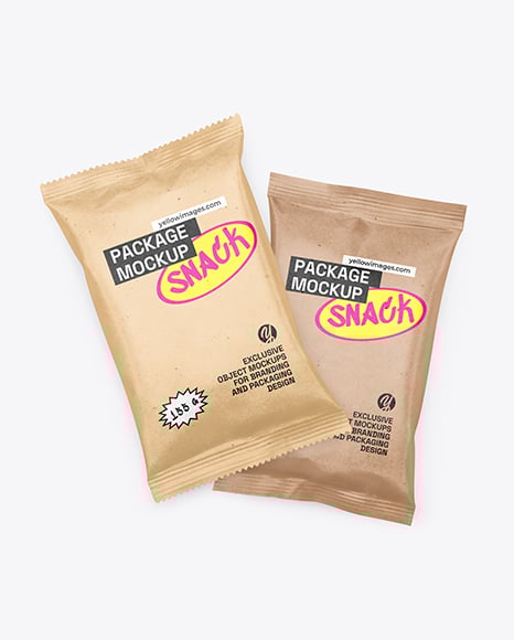Two Kraft Snack Packages Mockup