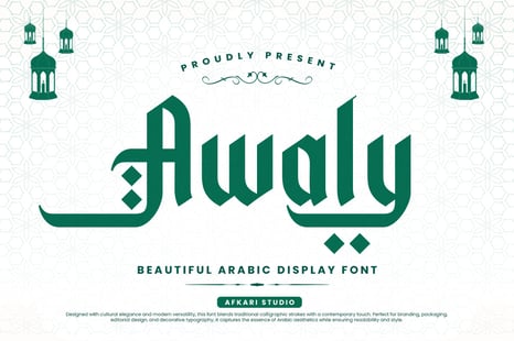 Awaly - Arabic Font Style Typeface - Arabic font style