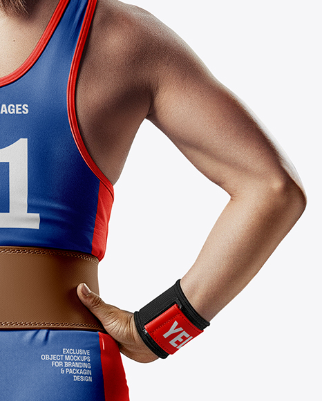 Woman Wearing Weightlifing Suit Mockup