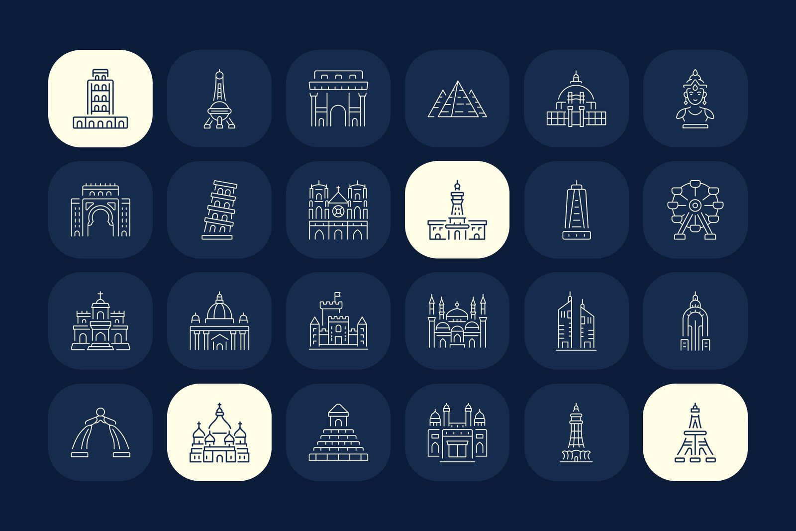 Monument Icon Art Set