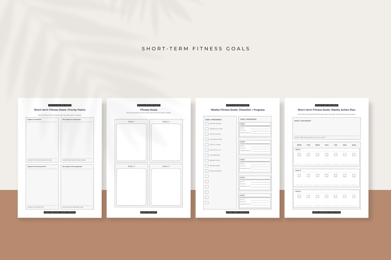 Health and Fitness Planner Bundle | Canva Templates