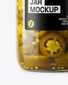 Glass Jar with Pickled Jalapenos Mockup