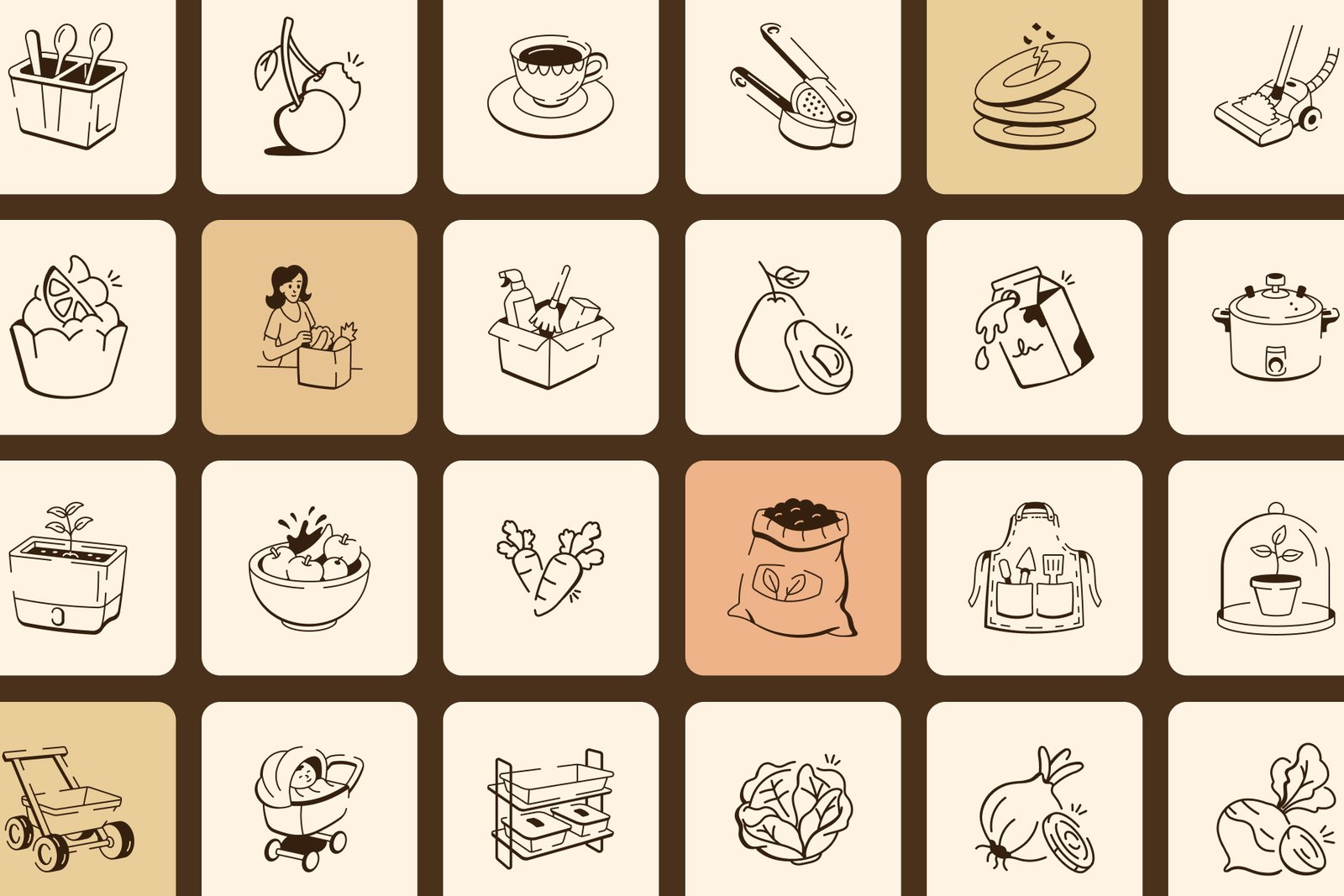 Home and Lifestyle Doodle Icons