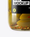 Glass Jar with Pickled Jalapenos Mockup