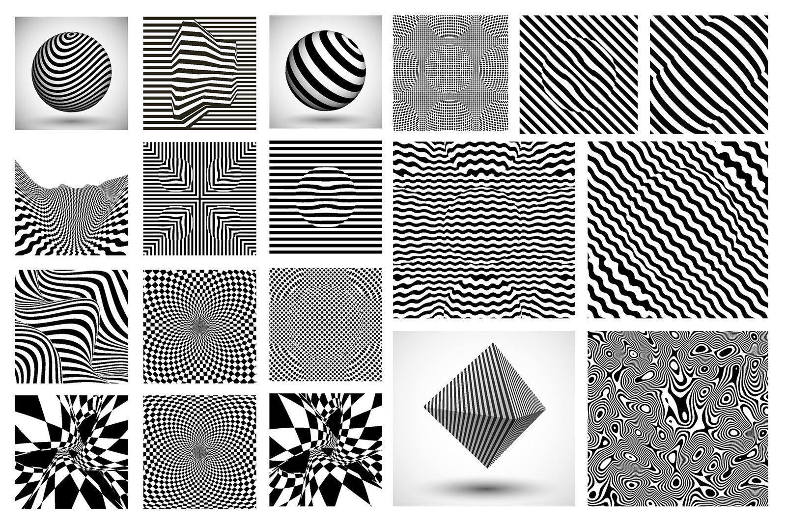 Op Art - Vector Backgrounds Bundle
