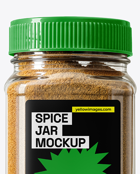 Square Glass Jar with Ground Cumin Mockup