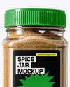 Square Glass Jar with Ground Cumin Mockup