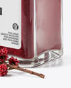Square Glass Jar with Sumac Spice Mockup