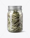 Glass Jar with Sage Herb Mockup