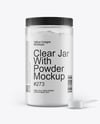 Clear Jar With Powder Mockup