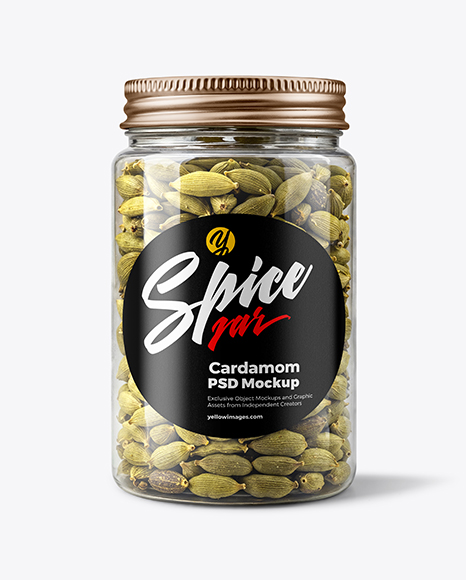Plastic Jar with Cardamom Pods Mockup - Realistic mockups