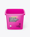 Plastic Food Container with Transparent Lid Mockup
