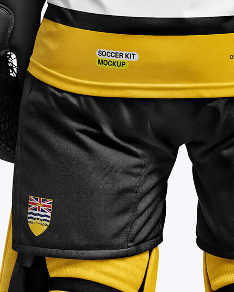 Man Wearing Ice Hockey Goalkeeper Kit Mockup
