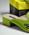 Pair of Suede Mules with Shoe Box Mockup