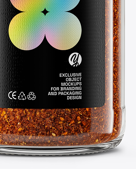 Glass Jar with Cajun Seasoning Mockup