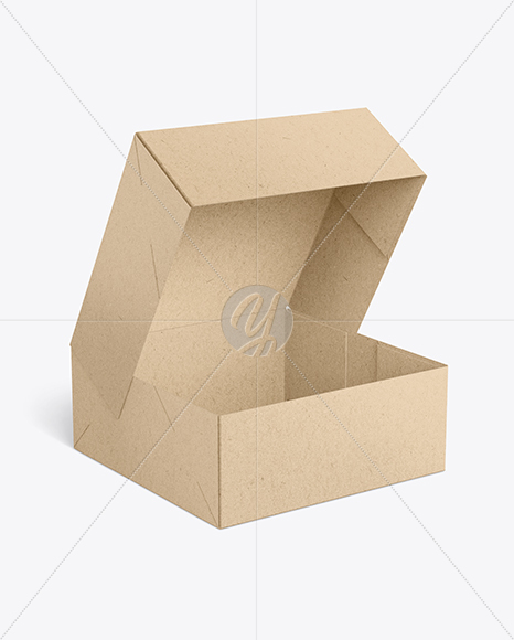 Opened Kraft Cake Box Mockup