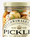 Glass Jar with Pickled Champignons Mockup