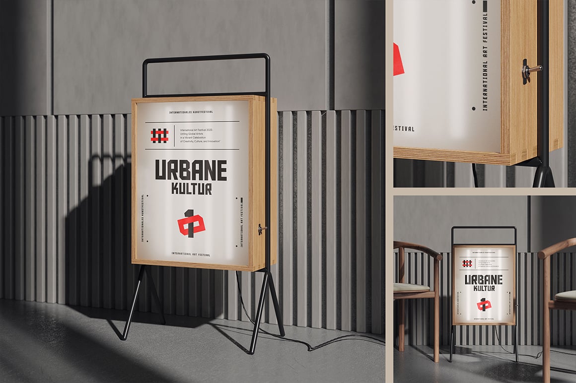 Advertising Floor Standing Light Box Mockup