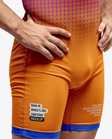 Man Wearing Wrestling Uniform Mockup