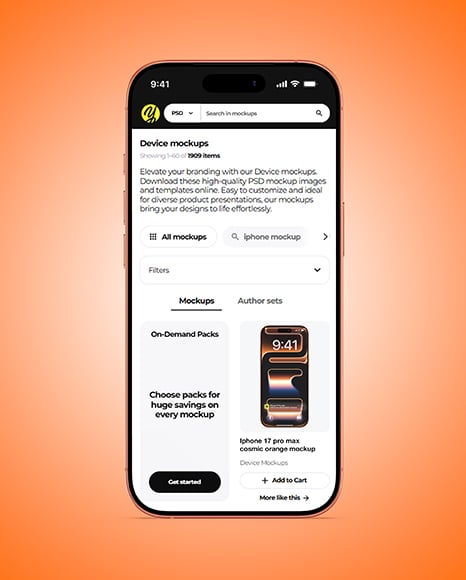 iPhone 17 Pro Max Cosmic Orange Mockup