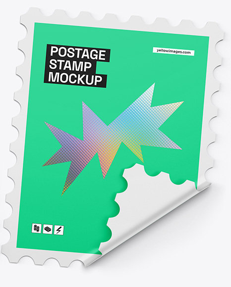 Two Postage Stamps Mockup