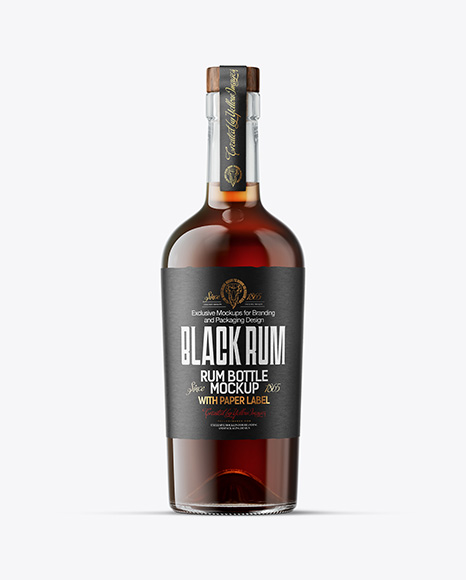 Black Rum Bottle Mockup