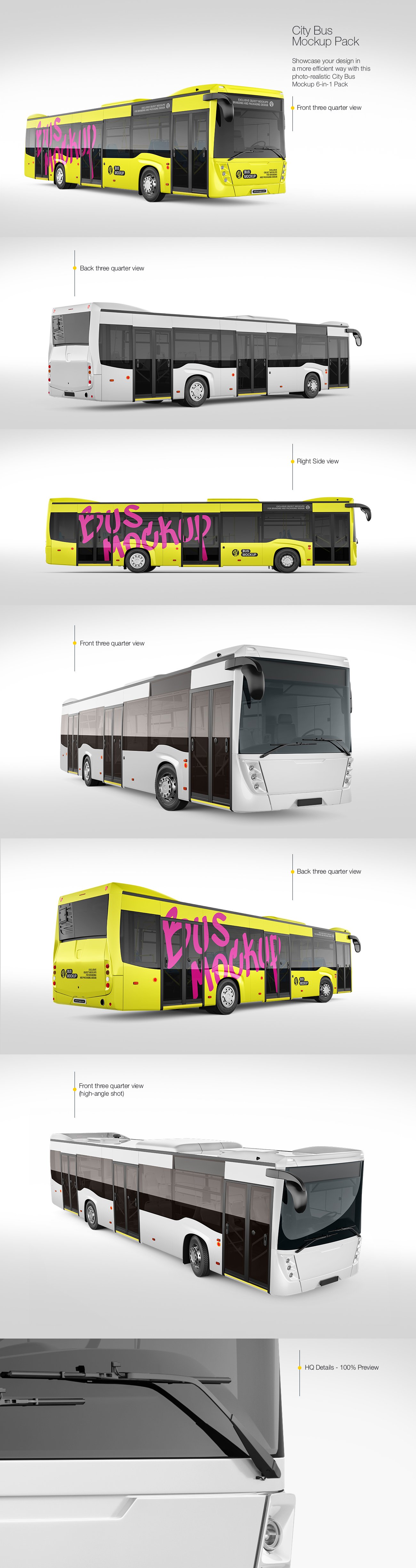 City Bus Mockup - Pack