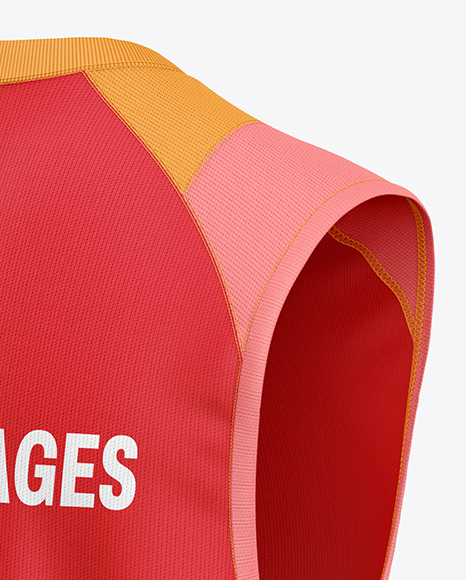 Training Sleeveless Jersey Mockup - Back Half Side View