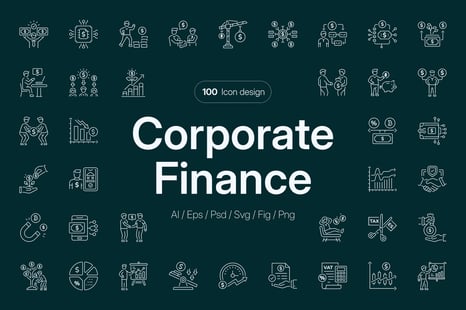 Corporate Finance Icon Set - Dashboard