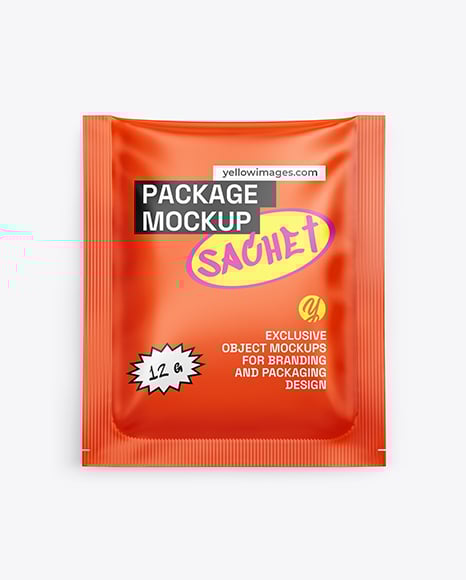 Matte Sachet Mockup - Matte+Sachet+Mockup+In+Sachet+Mockups+On+Yellow+Images+Object+Mockups