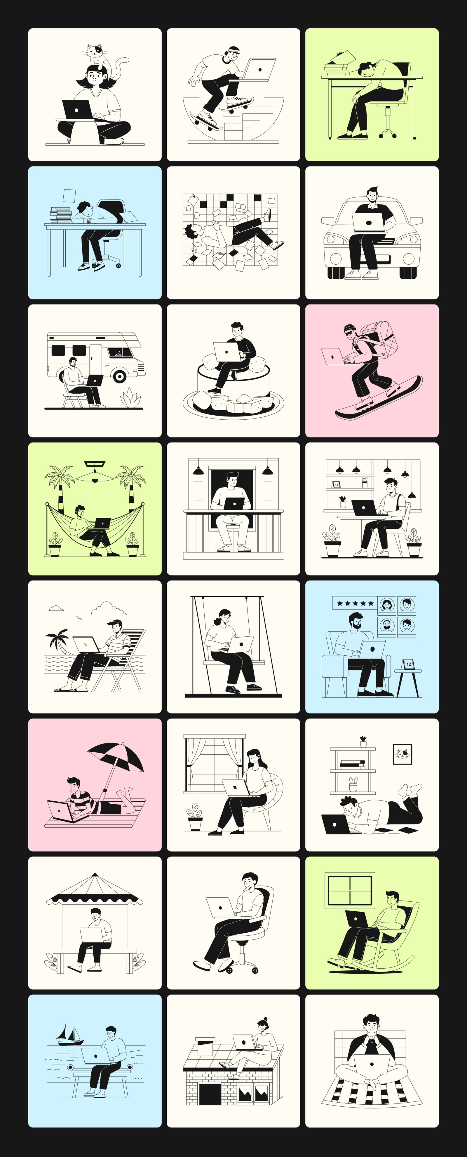 Freelance Vector Illustration Set