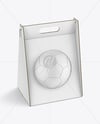 Cardboard Box With Soccer Ball Mockup