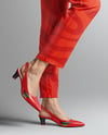 Pair of Slingbacks on Woman's Legs Mockup
