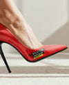 Pair of Stilettos on Woman's Legs Mockup
