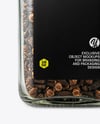 Square Glass Jar with Whole Cloves Mockup