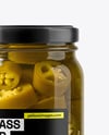 Glass Jar with Pickled Jalapenos Mockup