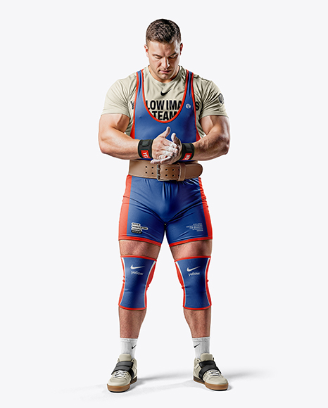 Man Wearing Weightlifing Suit with Singlet and Shirt Mockup