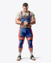 Man Wearing Weightlifing Suit with Singlet and Shirt Mockup