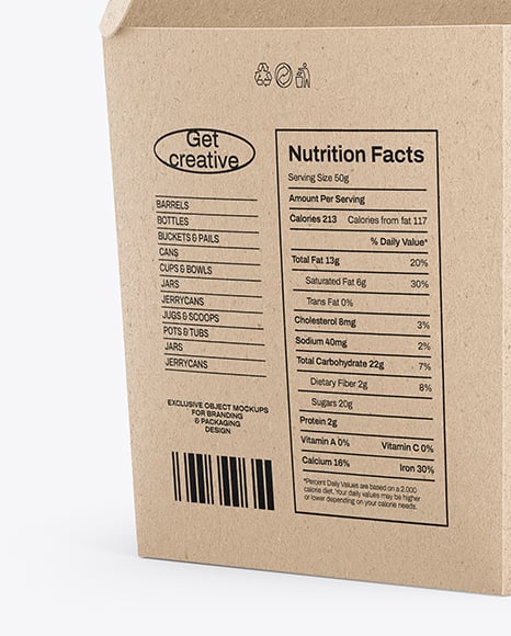 Kraft Paper Food Box Mockup