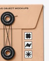 Kraft Paper Envelope with Letter Mockup – Top View