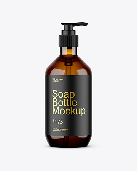 Amber Plastic Soap Bottle Mockup - Soap package mockup